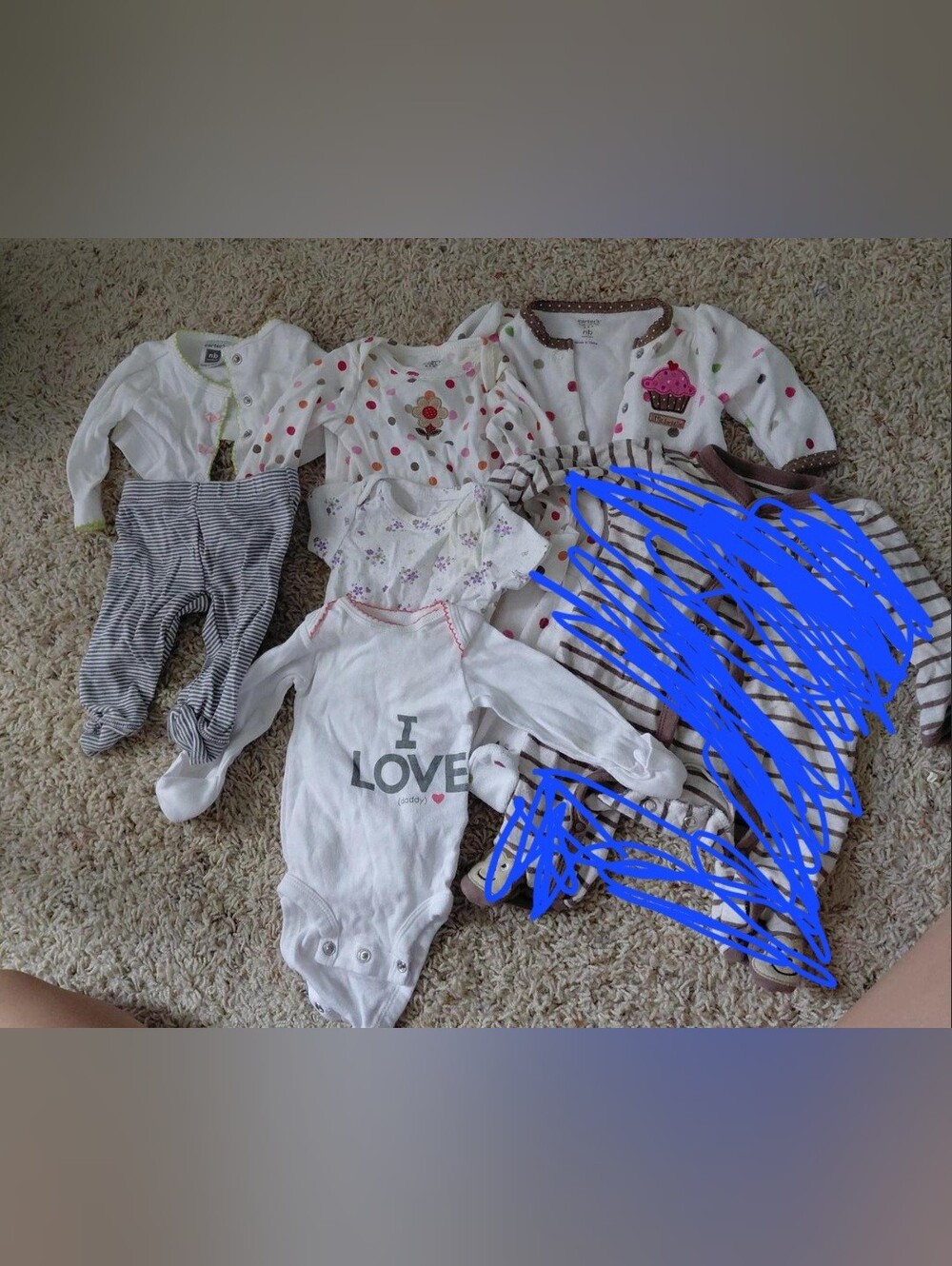 Othr White and Brown Striped & Polka Dot Baby One-Piece Footies